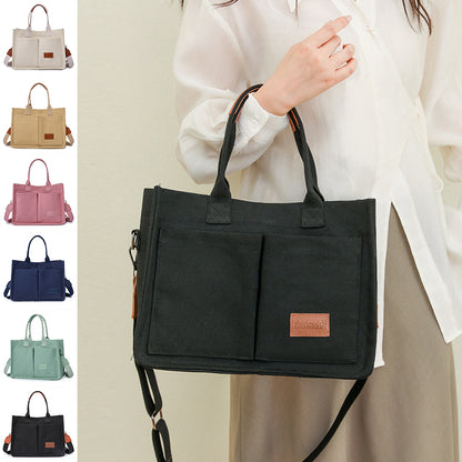 Multi-pocket Casual Canvas Shoulder Bag