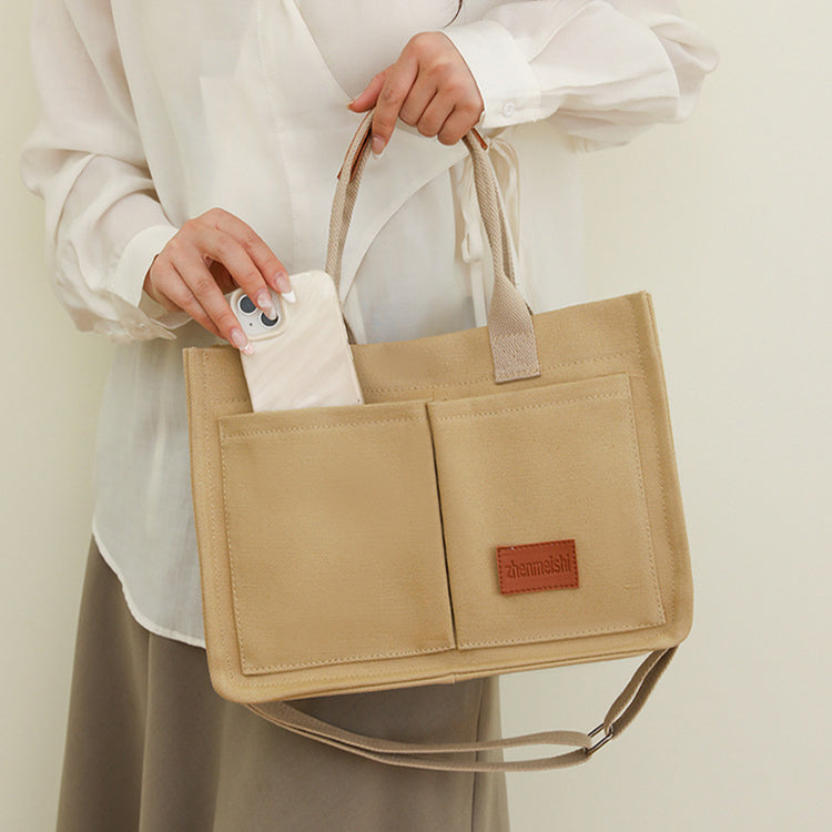 Multi-pocket Casual Canvas Shoulder Bag