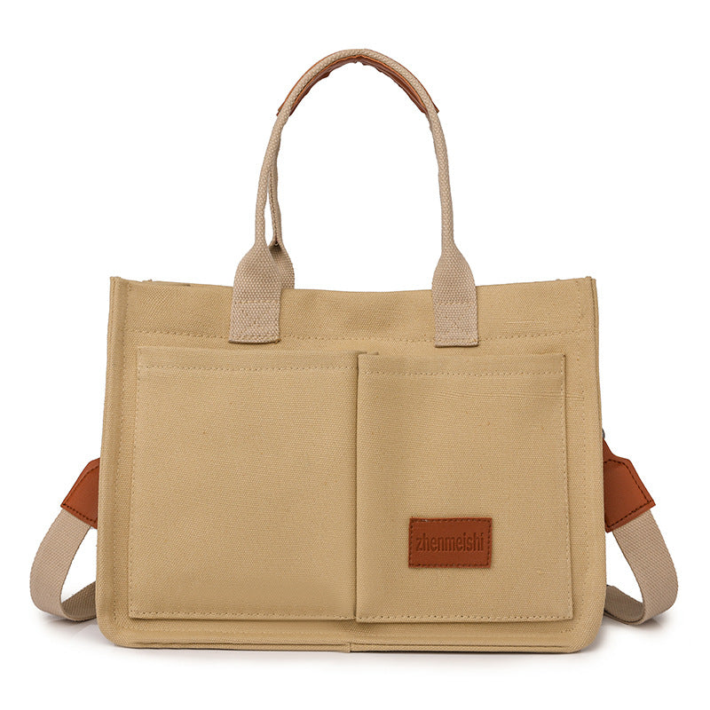 Multi-pocket Casual Canvas Shoulder Bag